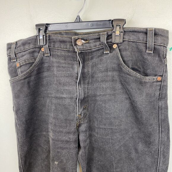 Vintage‎ Levis 517 Boot Cut Jeans Mens 36x30 Black Denim Orange Tab USA 90s - Picture 2 of 14